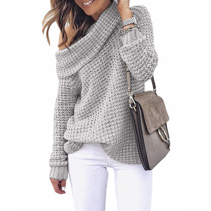 Damen Strickpullover Off-Shoulder mit Struktur Eveloria