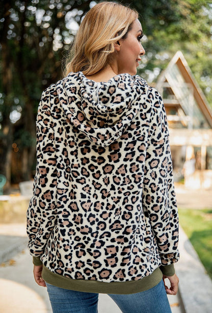 Damen Kapuzenpullover Leopardenmuster Eveloria