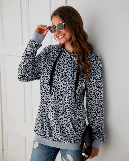 Damen Kapuzenpullover Leopardenmuster Eveloria