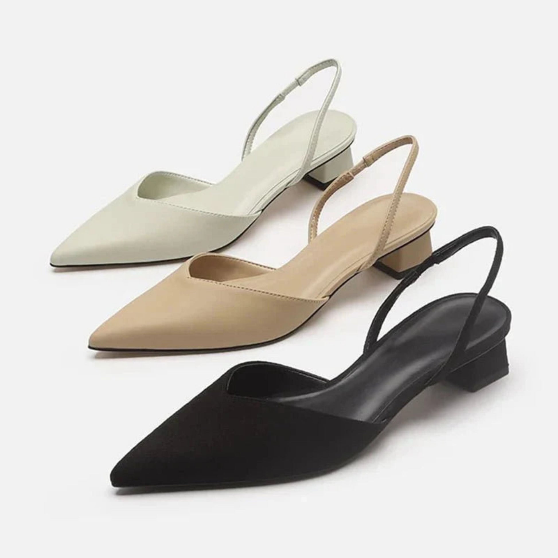 Eveloria Damen Slingback Pumps Niedrige Ferse - Eveloria