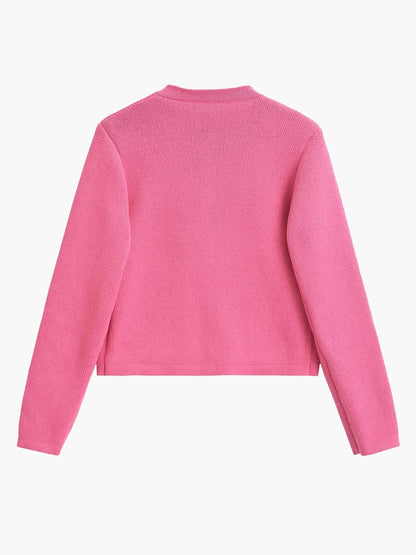 Damen Strickjacke Klassisch Mit Taschen Details