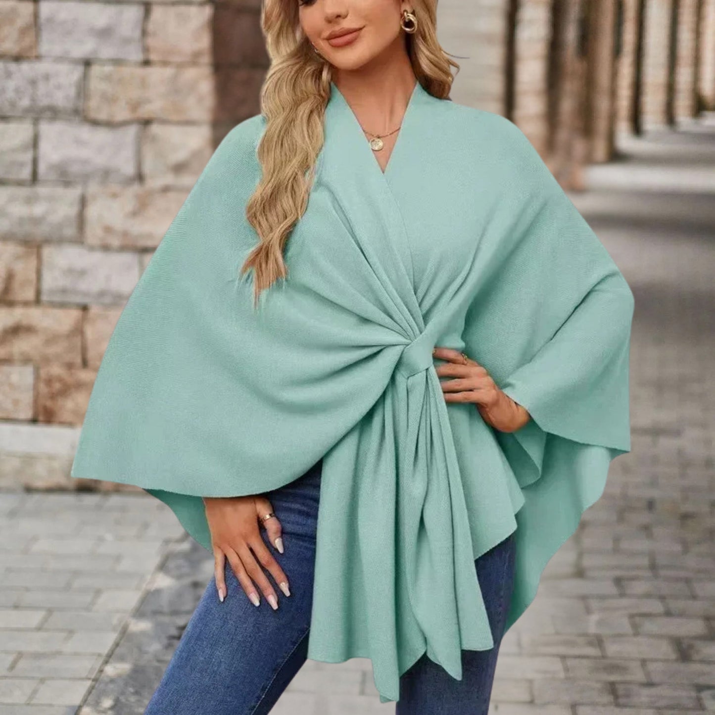 Damen Oberteil Cape-Stil Frontknoten