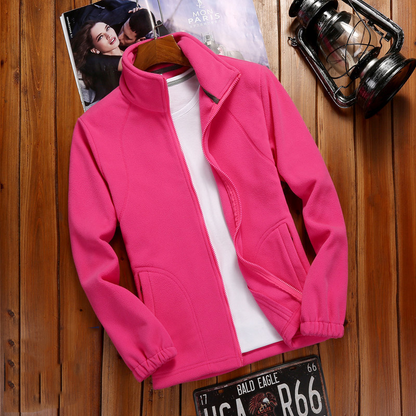 Damen Fleecejacke Reißverschluss Stehkragen Fleece