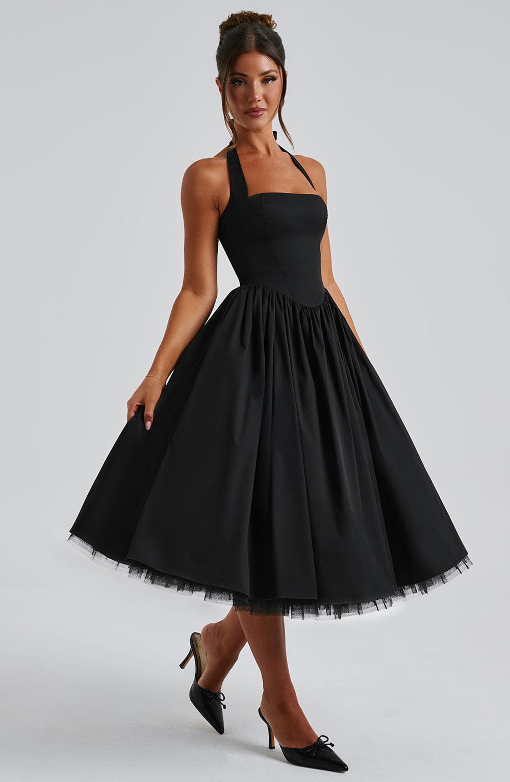 Damen Halter Midi Kleid Hochzeitsgäste Lydia