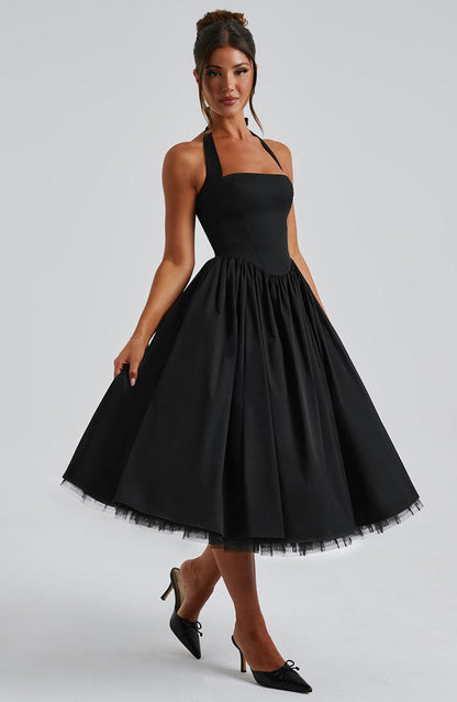 Damen Halter Midi Kleid Hochzeitsgäste Lydia