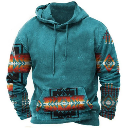 Herren Hoodie Longline Kängurutasche Grau Baumwolle