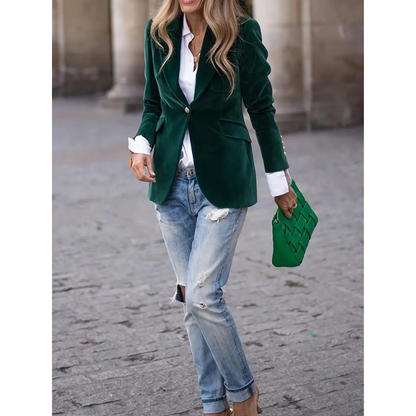 Eveloria Damen Blazer Velvet Casual