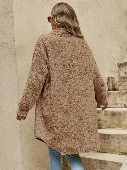 Damen Fleecejacke Bequem Elegant Grau