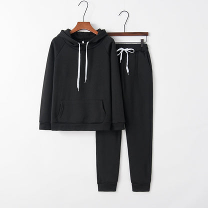 Damen Sportanzug Set Hoodie Jogginghosen Bequem Grau Eveloria