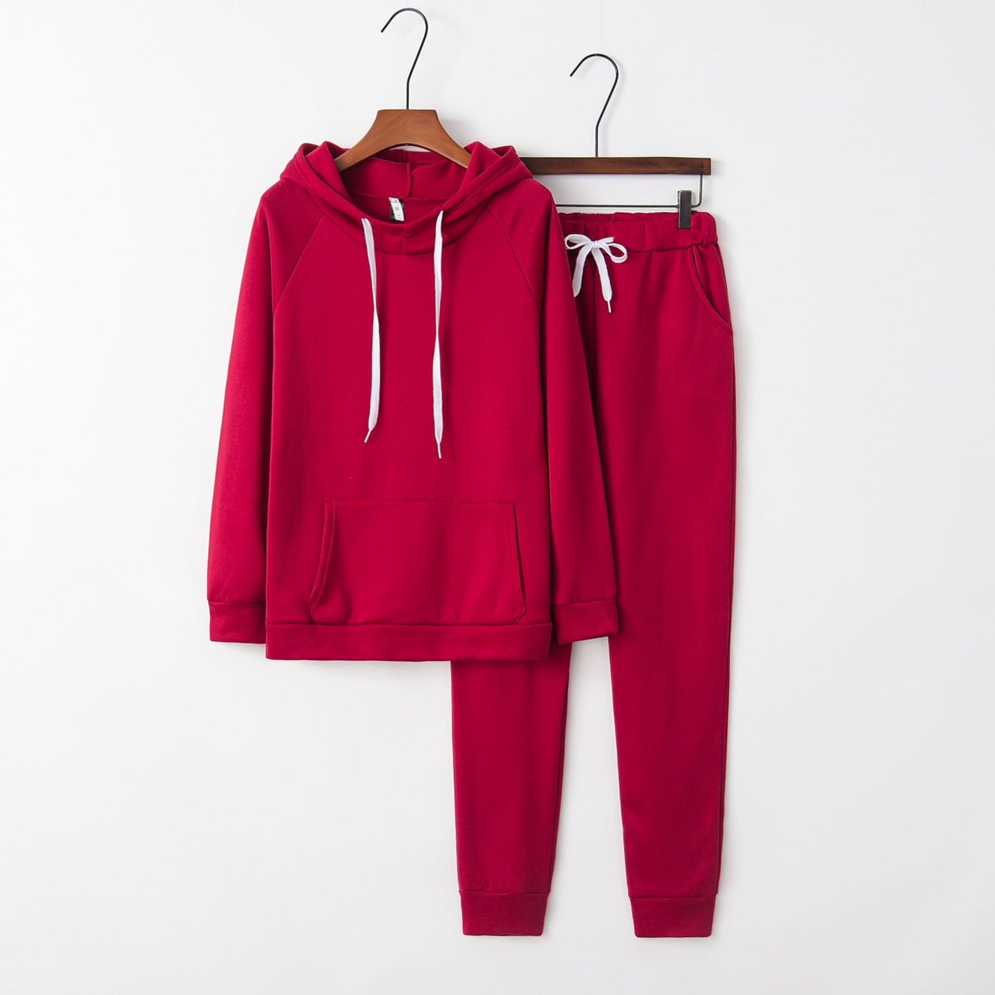 Damen Sportanzug Set Hoodie Jogginghosen Bequem Grau Eveloria