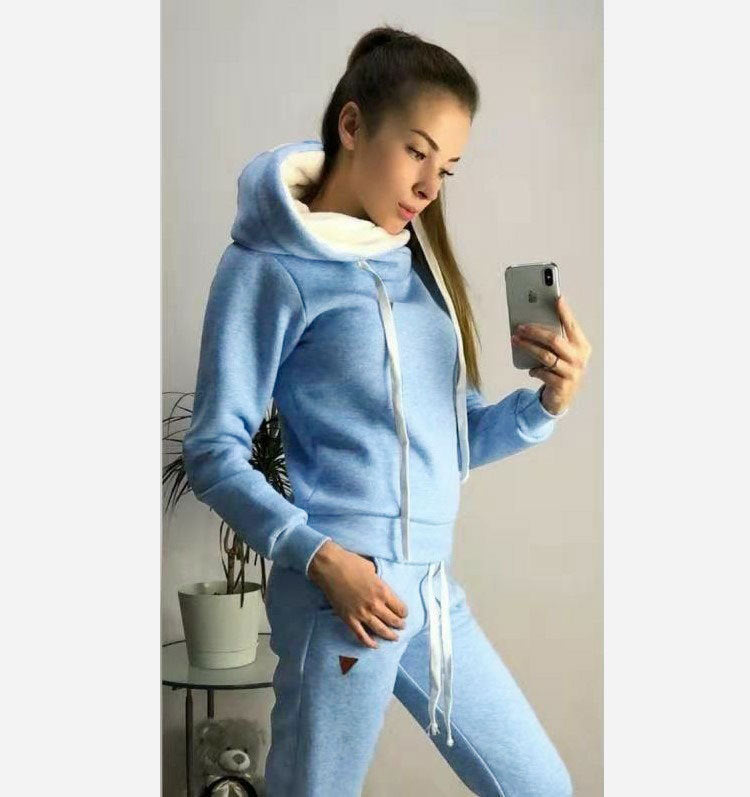 Damen Hoodie Jogginghose Set Eveloria Baumwolle Bequem