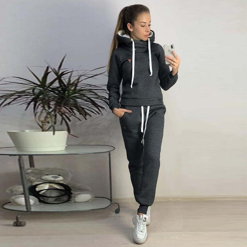Damen Hoodie Jogginghose Set Eveloria Baumwolle Bequem