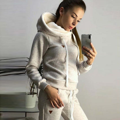 Damen Hoodie Jogginghose Set Eveloria Baumwolle Bequem