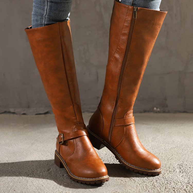 Eveloria Damen Ritterstiefel Hohe Schuhe Leder