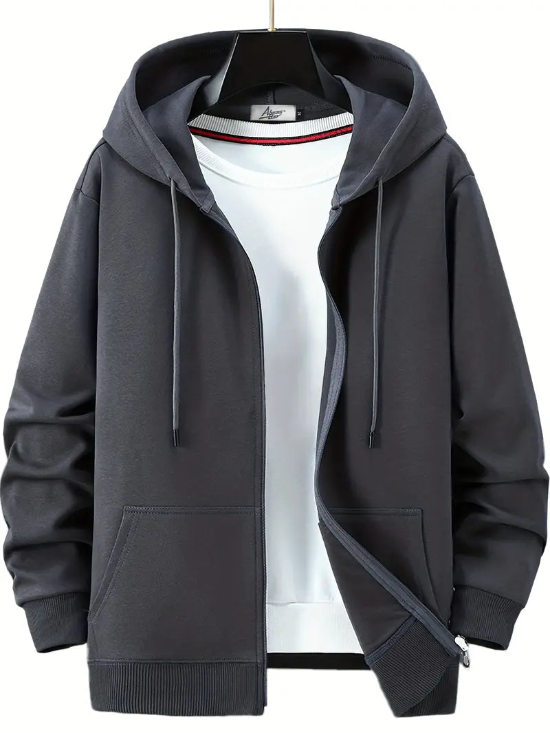 Eveloria Herren Hoodie Full-Zip mit Kordelzug Braun - Eveloria