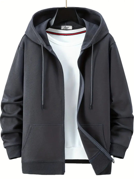 Eveloria Herren Hoodie Full-Zip mit Kordelzug Braun - Eveloria