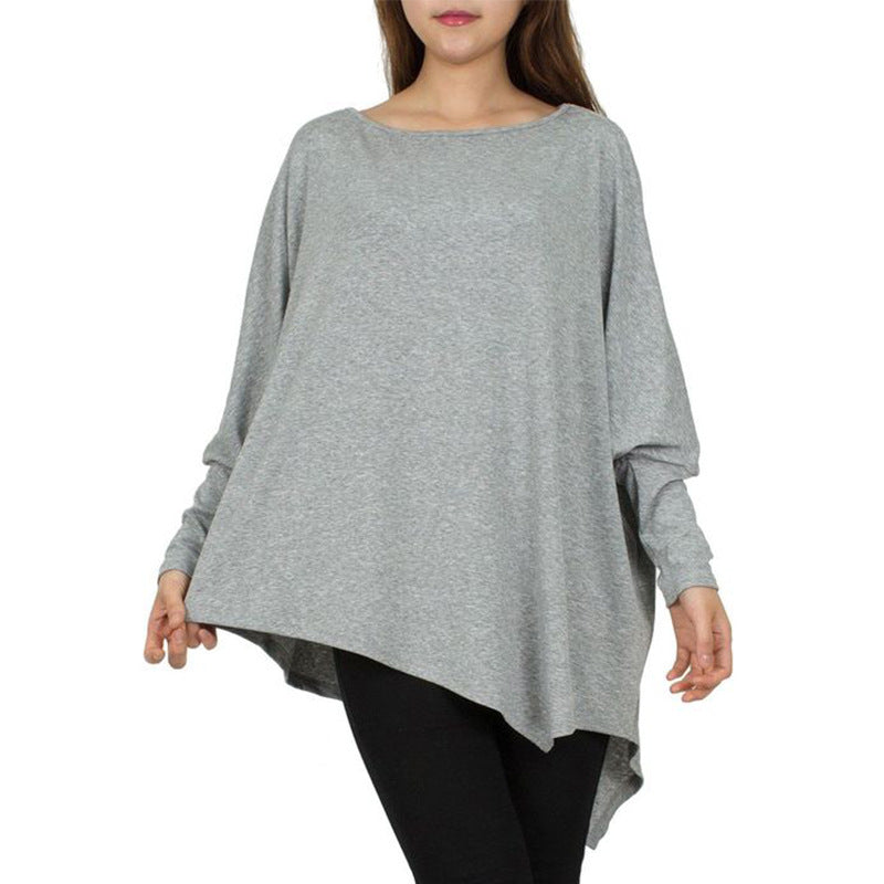 Damen Oversized Oberteil Asymmetrisch Lässig Eveloria