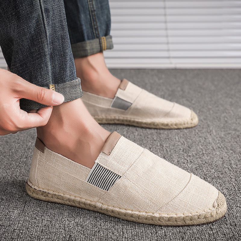 Eveloria Damen Leinwandstrohschuhe Handgemacht Sommer