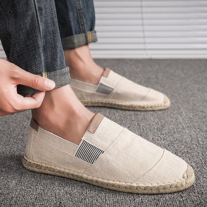 Eveloria Damen Leinwandstrohschuhe Handgemacht Sommer
