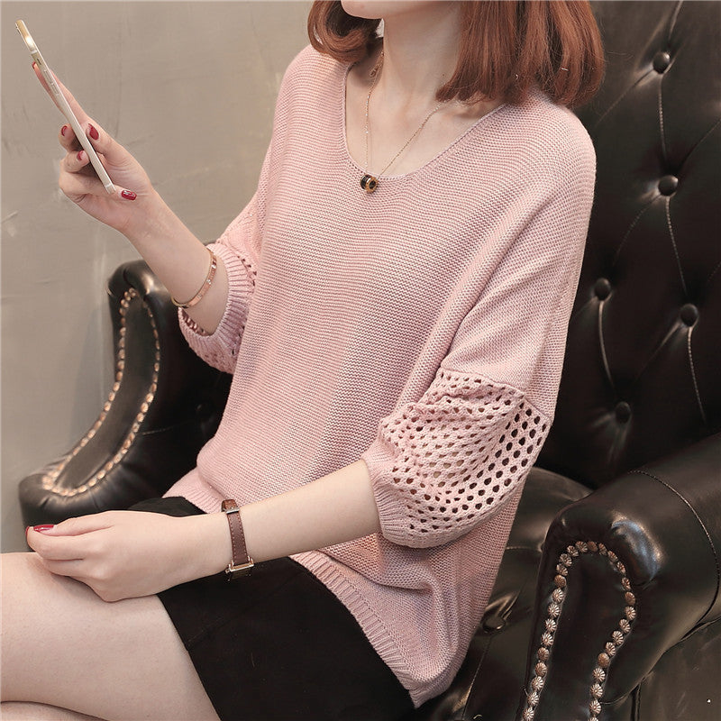 Damen Strickpullover Lässig Offene Maschenstruktur Beige