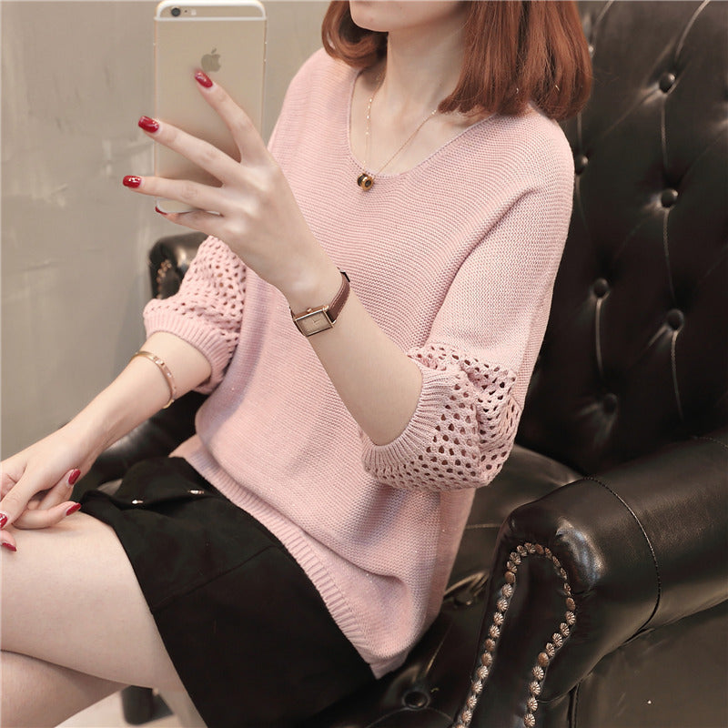 Damen Strickpullover Häkelmuster - Eveloria