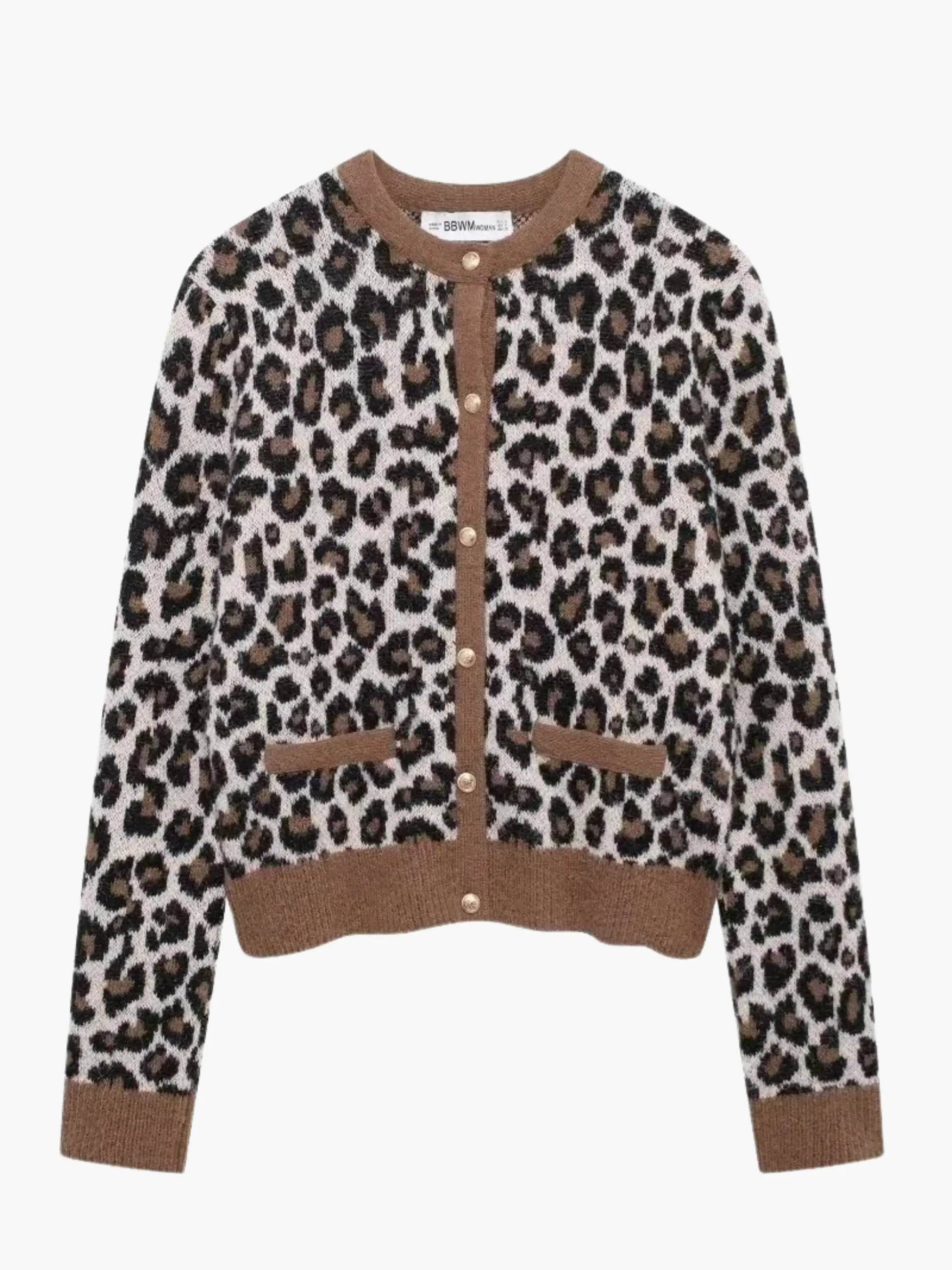 Damen Strickjacke Leopard Muster - Norvielle