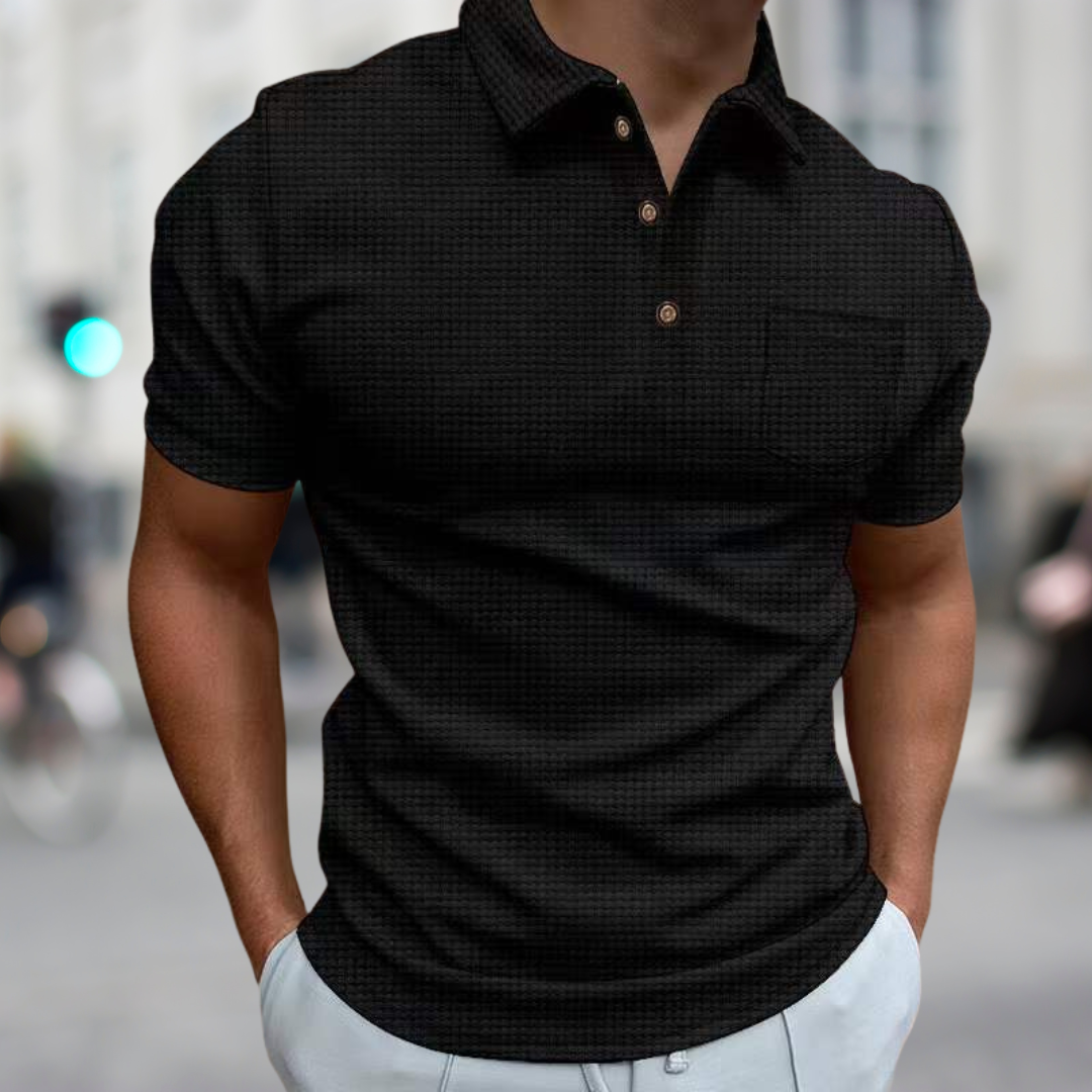 Eveloria Herren Poloshirt Strukturiert Sommer