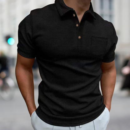 Eveloria Herren Poloshirt Strukturiert Sommer