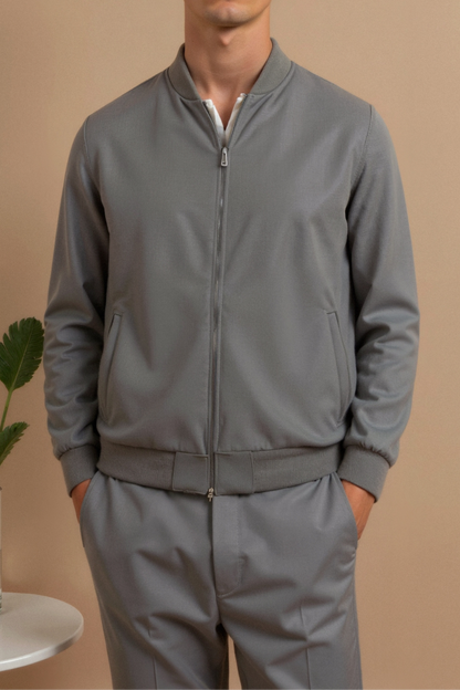 Herren Bomberjacke Grau Zeitlose Designs