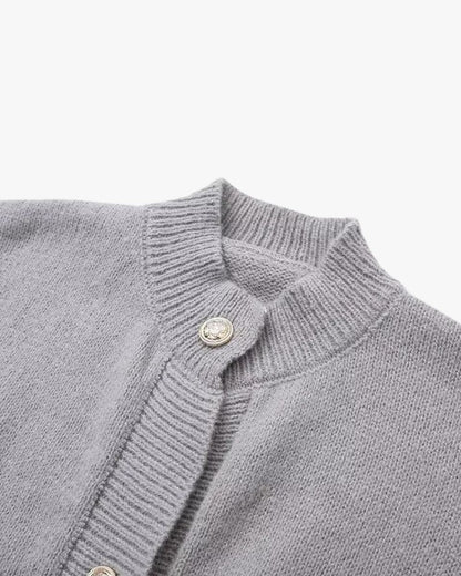 Damen Strickjacke Knöpfe Federärmel