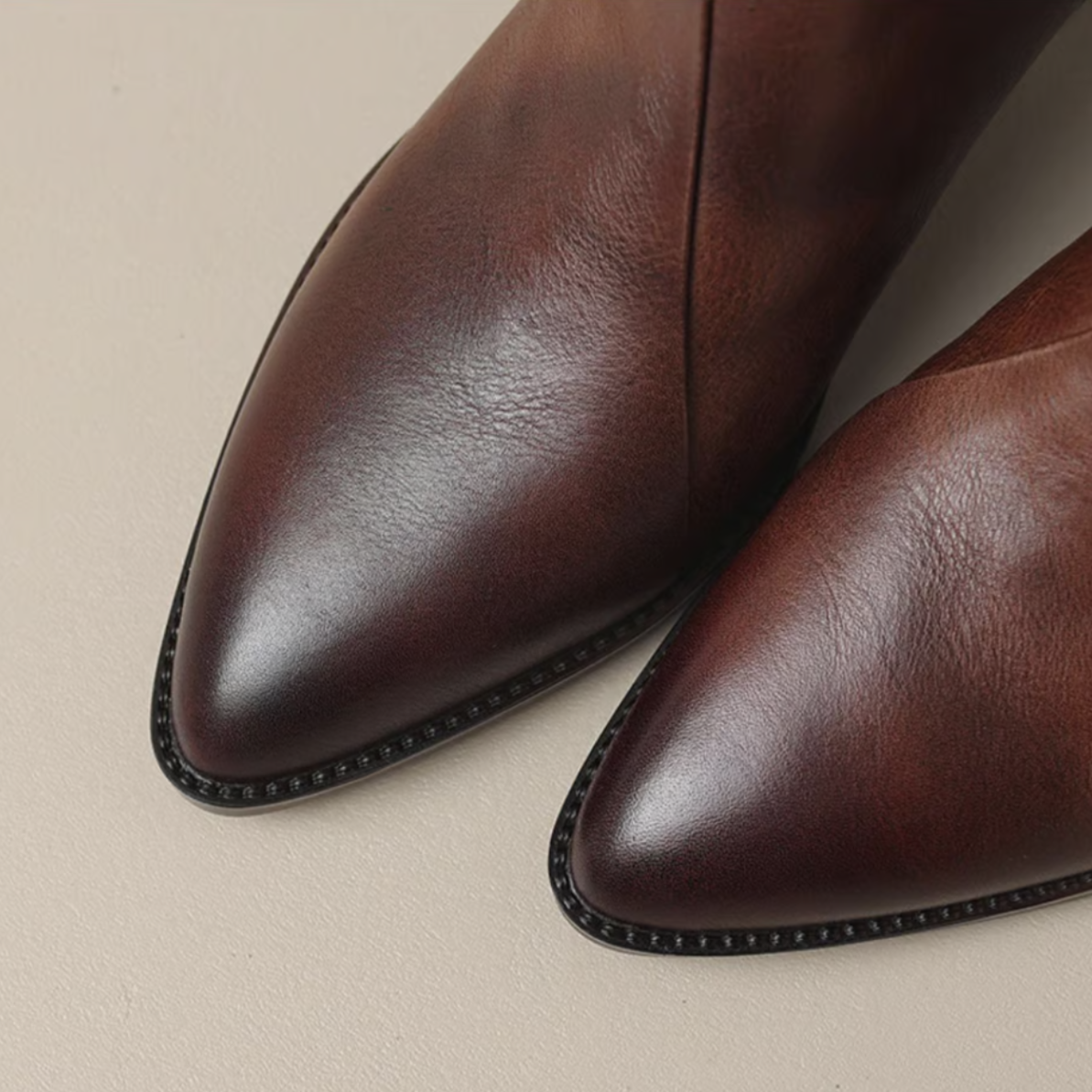 Damen Stiefeletten Blockabsatz Leder