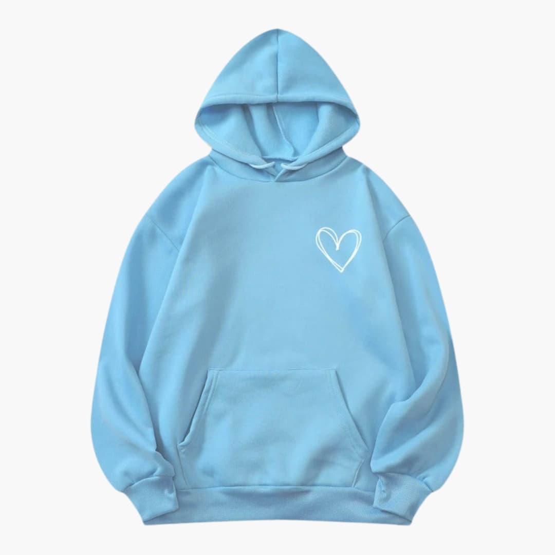 Damen Hoodie Kapuzenpullover Herz-Motiv