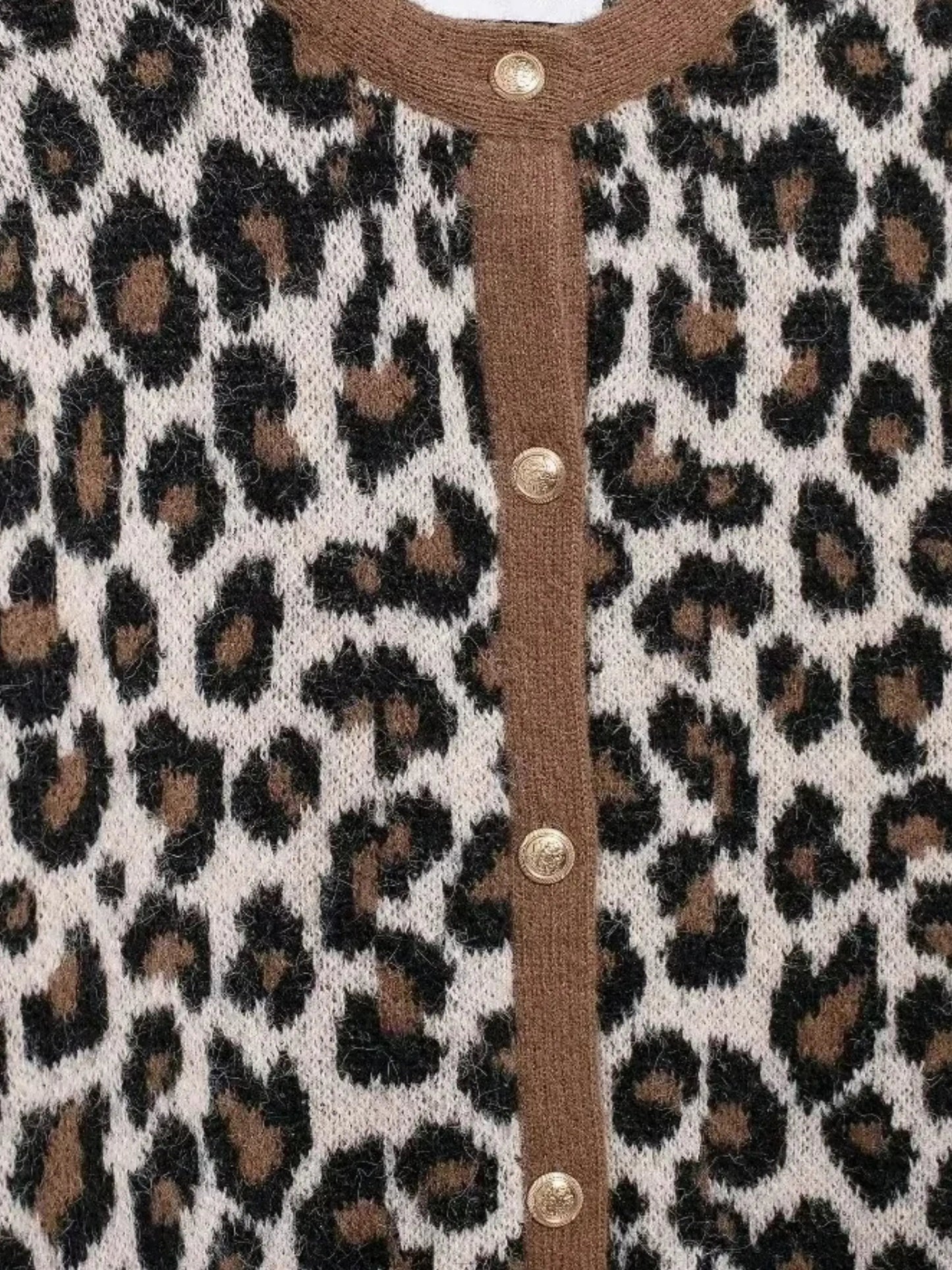 Damen Strickjacke Leopard Muster