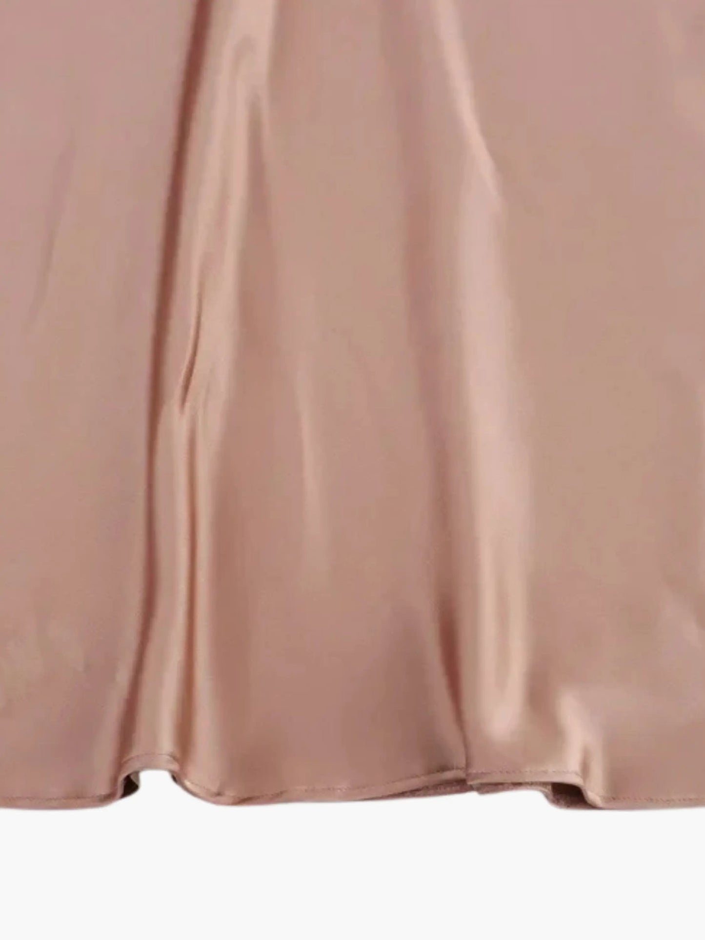 Damen Satin Maxikleid Wasserfallkragen