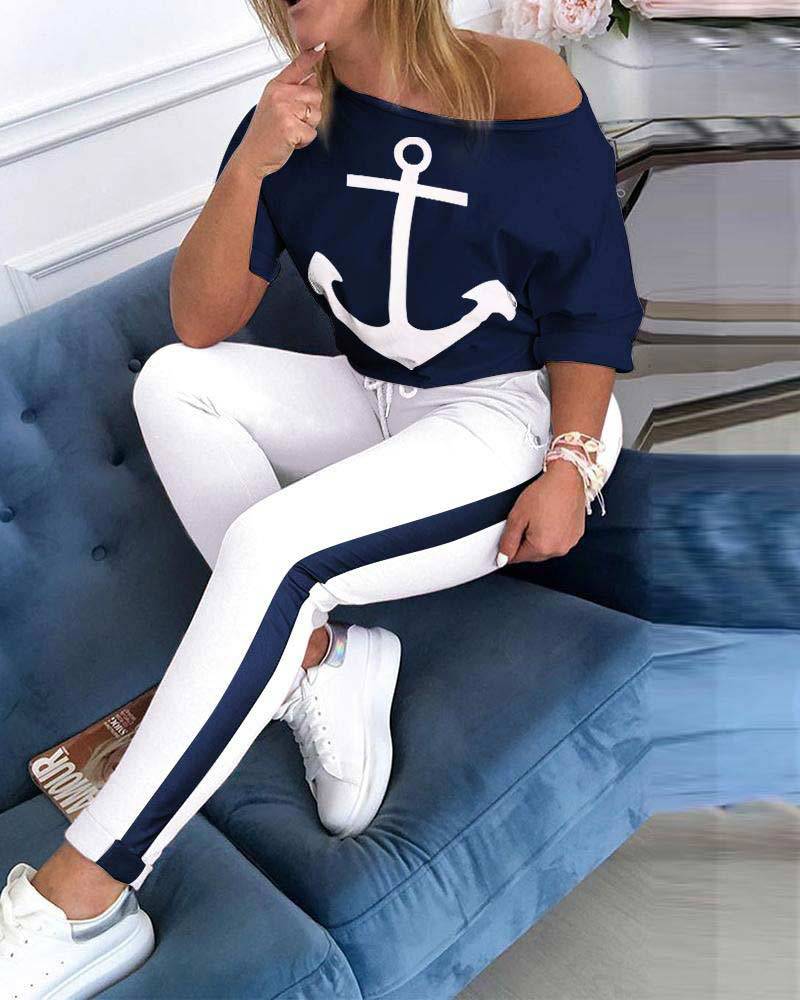 Damen Sweatshirt Set mit Leggings, Sportlich, Grau