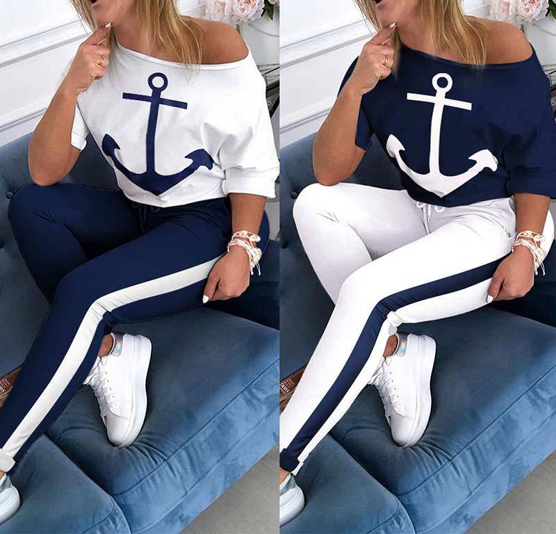 Damen Sweatshirt Set mit Leggings, Sportlich, Grau - Eveloria