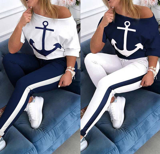 Damen Sweatshirt Set mit Leggings, Sportlich, Grau - Eveloria
