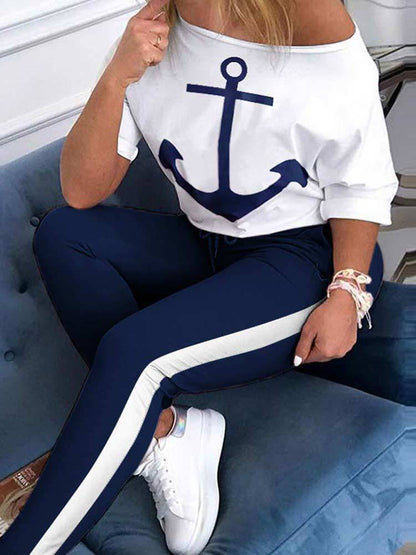 Damen Sweatshirt Set mit Leggings, Sportlich, Grau