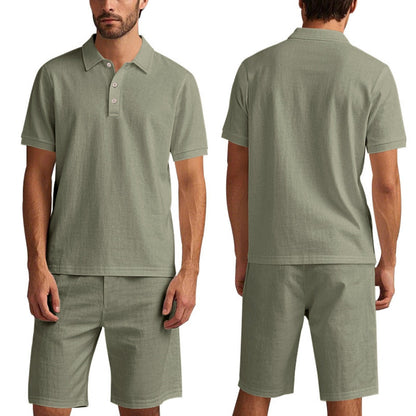 Eveloria Damen Kurzärmliges Poloshirt Strandanzug Shorts Set