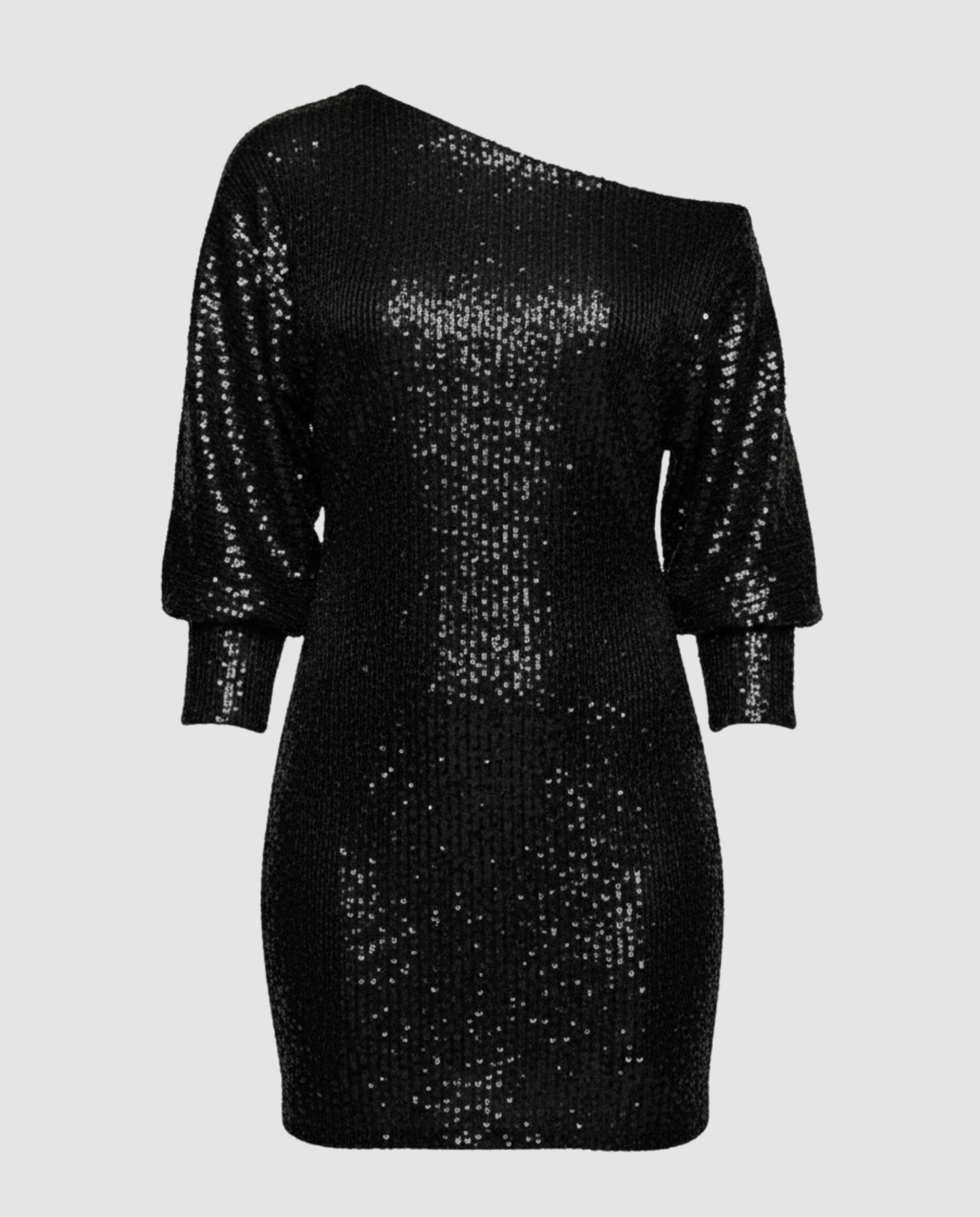 Glänzendes Damen Minikleid One Shoulder