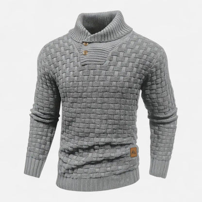 Herren Strickpullover Knopfleiste Klassisch Einfarbig