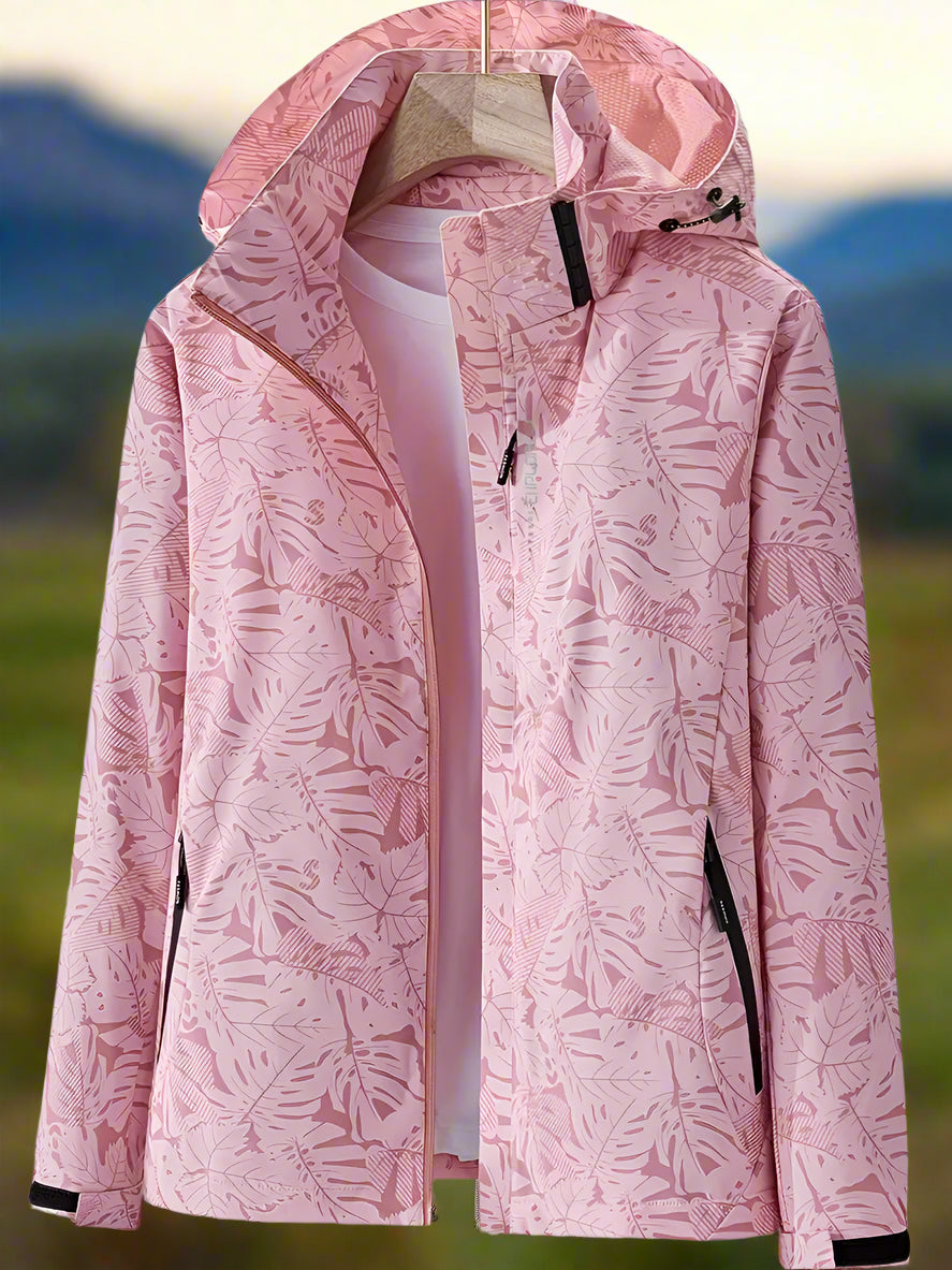 Damen Freizeitjacke Wasserabweisend Blattmuster