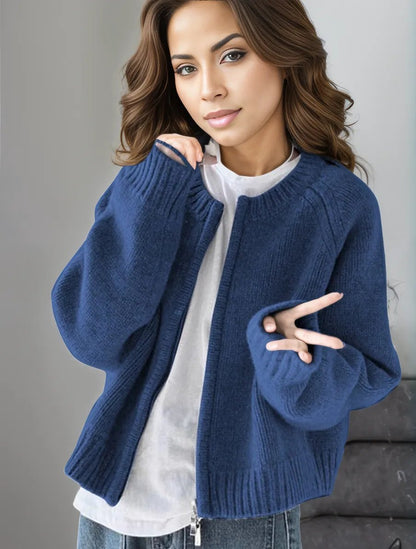 Eveloria Damen Strickjacke Blau