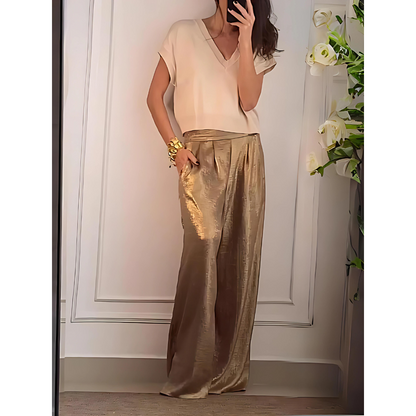 Eveloria Damenhohe Bundhose Elegant