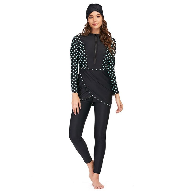 Eveloria Damen Burkini 3-teiliges Badeoutfit