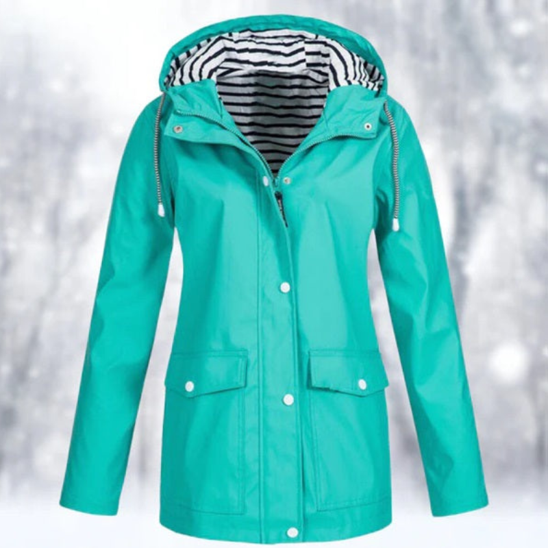 Damen Jacke mit Kapuze Reißverschluss und Fronttaschen