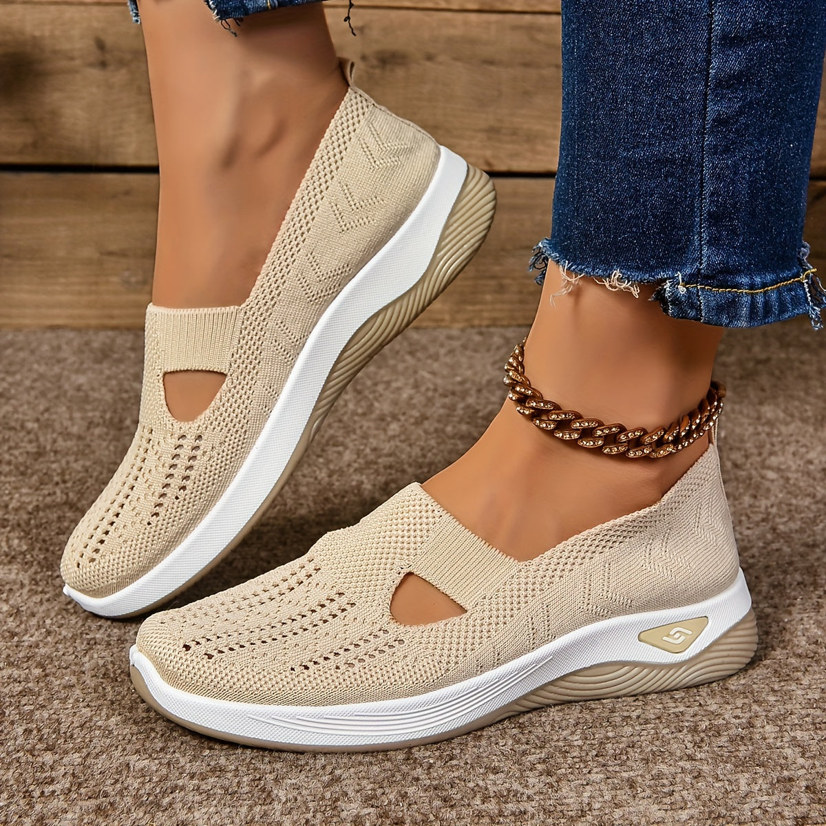 Eveloria Damen Slip-On Sneaker Atmungsaktives Material