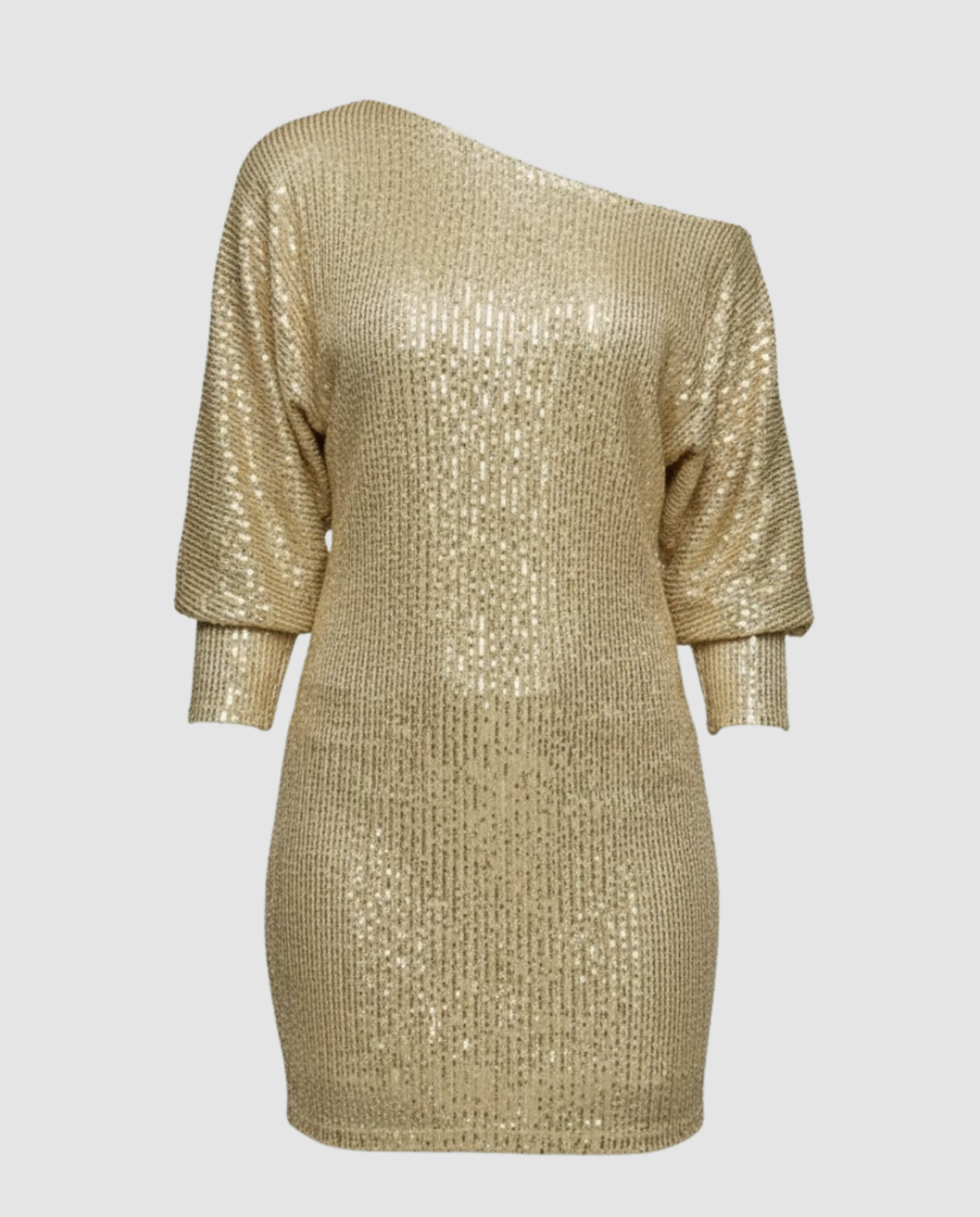 Glänzendes Damen Minikleid One Shoulder