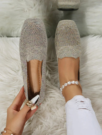 Damen Flachschuhe Runde Zehenpartie Sommer