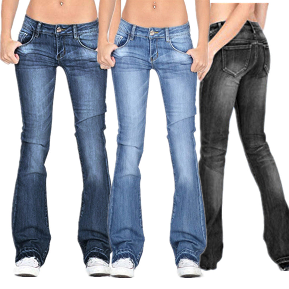 Damen Taillierte Schlagjeans Niedrig - Eveloria